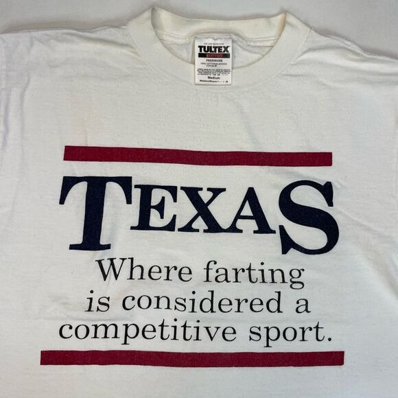 VINTAGE Texas Where Farting Is Considered A Sport Graphic T-shirt Men Medium - Picture 2 of 6